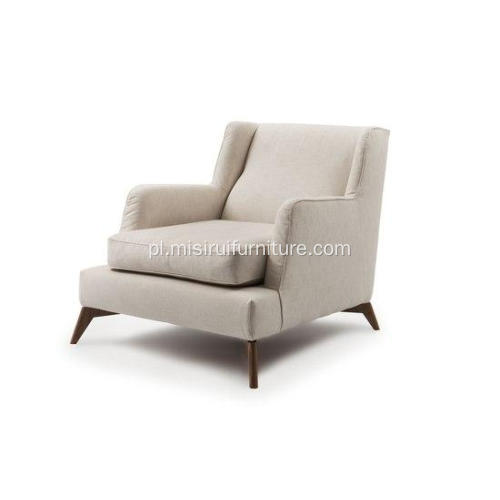Sofa tkaninowa w stylu pojedynczego sofy biała tkanina